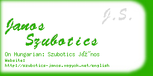 janos szubotics business card
